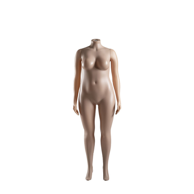 Femme sans tête, grosse, à corps complet, mannequin, couleur de peau avec courbes naturelles.