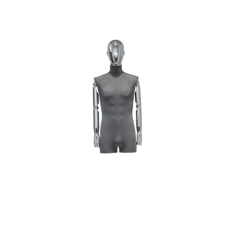 Bras et chef plaqués, demi mannequin d'enveloppe du corps des hommes pour présenter les courbes naturelles de corps dans le magasin Windows