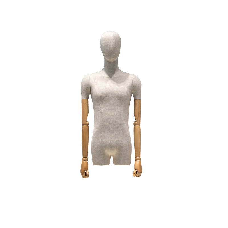 Mannequin masculin de jute de tissu de corps en bambou de moitié avec la conception principale améliorant le tempérament et l'aspect du modèle